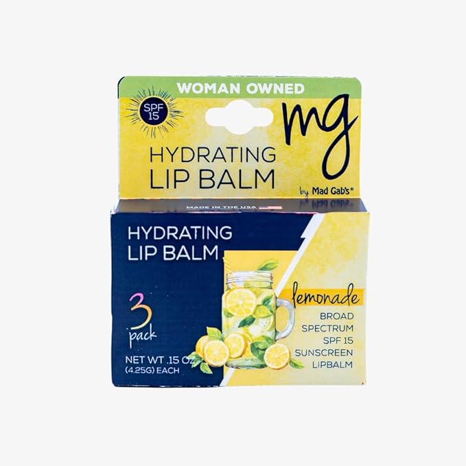 Mad Gab's MG Signature Lemonade Balms with SPF 15 (Pack of 3)-Velvo Beauty