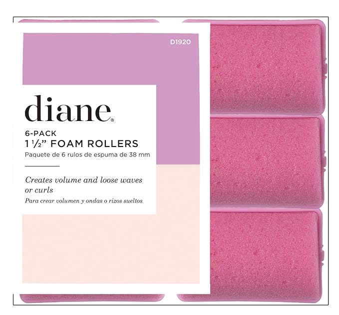 Diane Foam Rollers, Pink, 1.5", 6 Count (Pack of 1)-Velvo Beauty