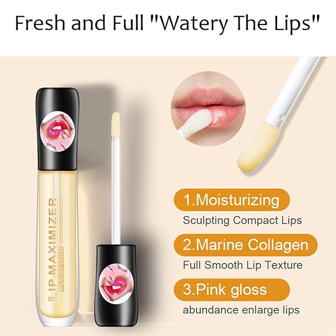Vitamin E Lip Plumping Serum, Lip Hyaluronic Lip Plumper, Lip Plumping Serum Instant Lip Balm for Moisturize, Eliminate Dryness Wrinkles Enhances Plump Gloss (2PC)-Velvo Beauty