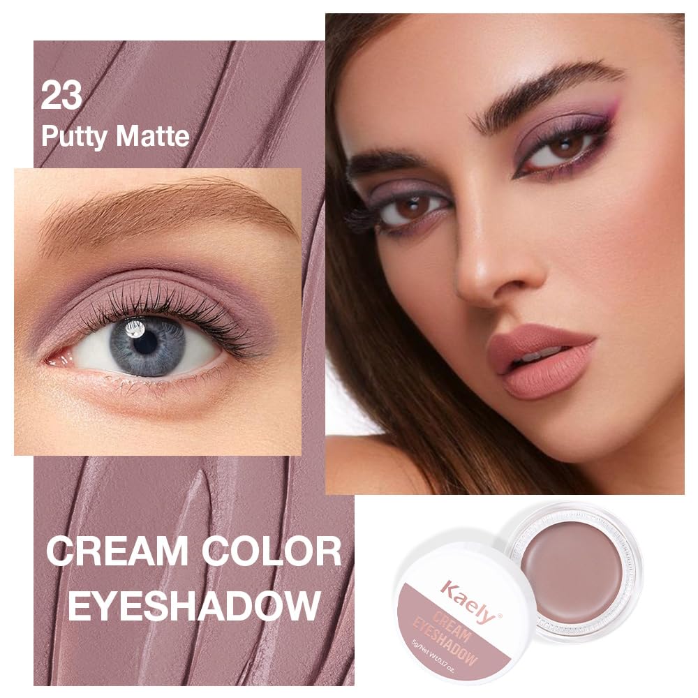 Single Cream Putty Matte Eyeshadow Palette Makeup, Natural Single Mini Instant Holographic Eyeshadow For Older Women, Sombras Crema Para Ojos, Talc, Paraben & Cruelty Free, 23-Velvo Beauty