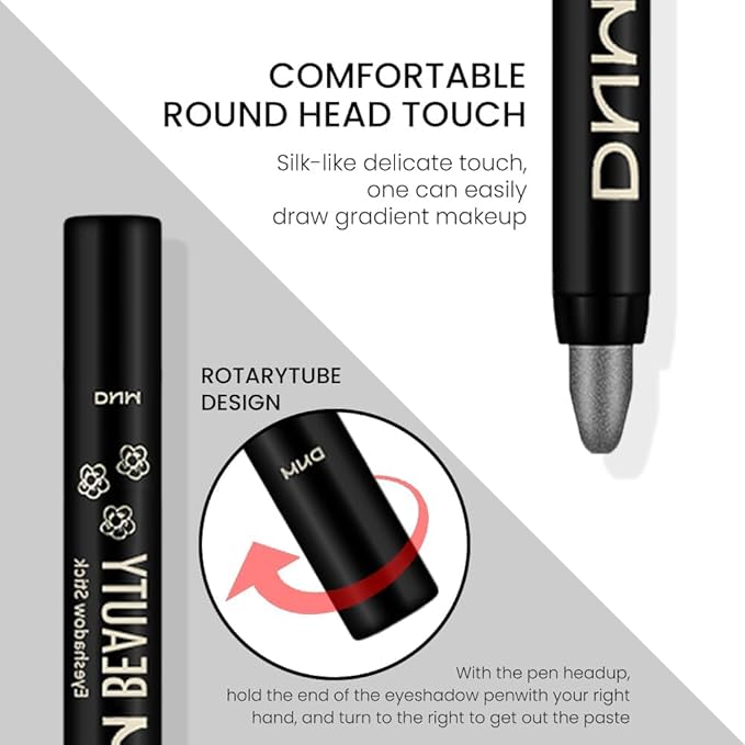 evpct 4Pcs Cream Eyeshadow Pencil Bulk Stick Set for Eyes Waterproof Pearl White Pearl Black Violet Purple Royal Blue Shimmer Metallic Eyeshadow Crayon Stick sombras en crema para ojos-Velvo Beauty