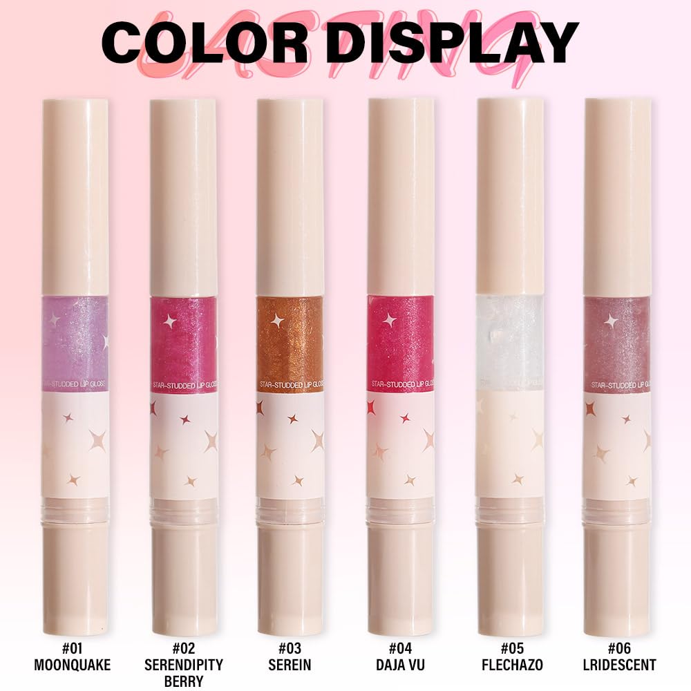 evpct 1Pcs Warm Pink Blush Red Pearlescent Shine Shimmer Glitter Lipstick Lip Gloss, Metallic Sparkly Sparkle Glossy Lip Gloss Tint Stain Liquid Lipsticks Makeup Set for Women Long Lasting Waterproof-Velvo Beauty