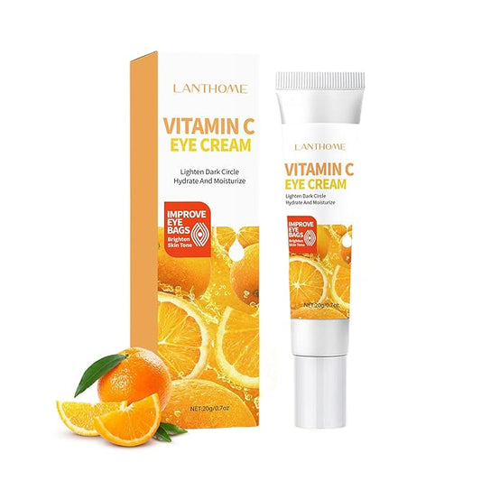 Vitamin C Eye Cream For Dark Circles, Under Eye Cream Anti Wrinkles For Reduce Puffiness And Bags Fine Lines, Wrinkles, Hydrating Eye Lifting Skin Care Anti Aging Eye Cream(0.7 FL.Oz)-Velvo Beauty