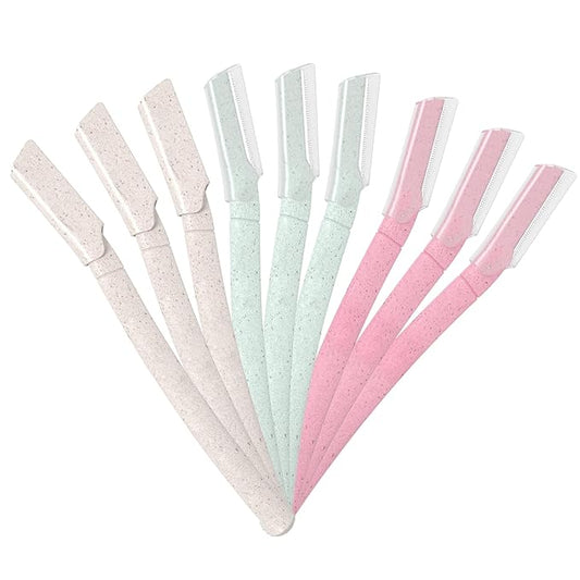 Disposable Dermaplane Razors for Women, Face Razors for Women Peach Fuzz Removal, Exfoliating Dermaplaning Tool, Eyebrow Razor, Facial Razor, Dermaplaning Razor, 9 Count-Velvo Beauty
