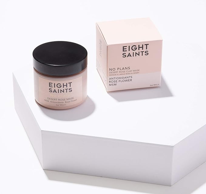 Eight Saints No Plans Clay Face Mask Skin Care Product, Natural and Organic Pore Reducing Clay Facial Mask to Remove Blemishes, Acne, Oil, and Impurities, 2 Ounces-Velvo Beauty