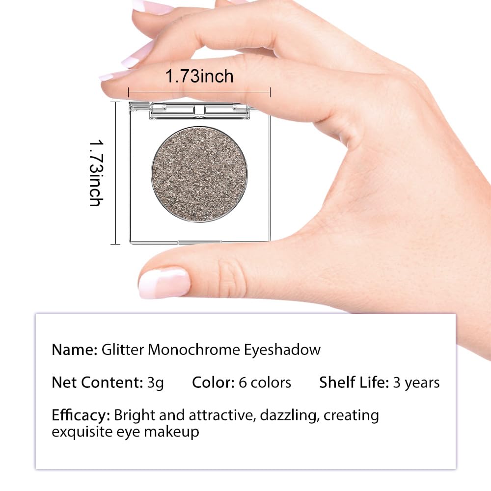 Taupe Gray Brown Monochrome Shimmer Eyeshadow Palette Makeup,Long Lasting Naturing-Looking Lightweight Glitter Single Eyeshadow,Neutral Powde Eye Shadow for Older Women-Velvo Beauty
