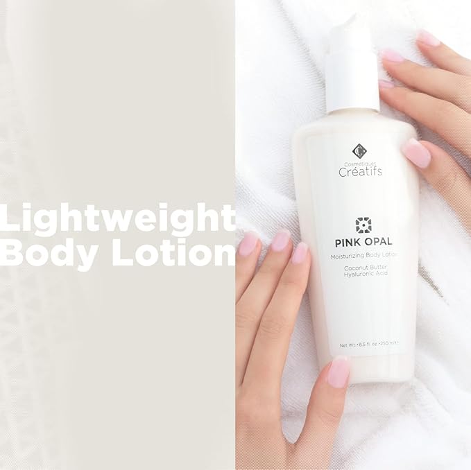 Pink Opal Moisturizing Body Lotion with Coconut Butter and Hyaluronic Acid, 8.5 fl. oz.-Velvo Beauty