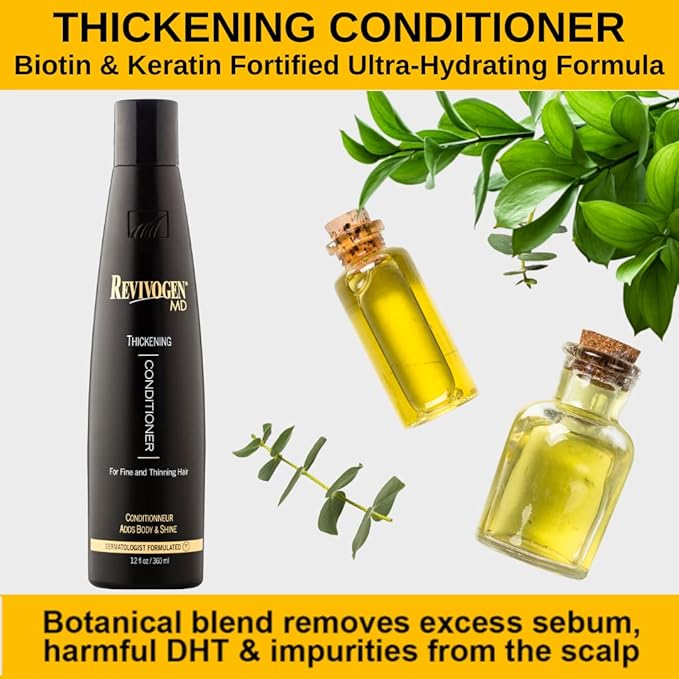 Revivogen MD Thickening Conditioner, Conditioner for Thinning Hair, Hair Loss Conditioner, Thickening Conditioner Men/Women, Conditioner for Hair Loss, 12 Fl oz-Velvo Beauty
