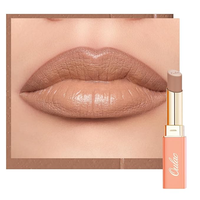 Oulac Color Rich Satin Lipstick - Nude Beige Full Coverage Lip Color, Creamy Silky-Smooth, Moisturizing, Satin Matte Finish, Infused With Shea Butter, Vegan & Clean Beauty, 4g, SG09 Buttercream-Velvo Beauty