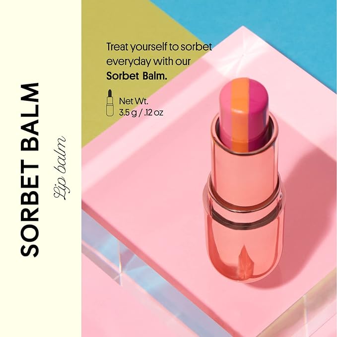 Winky Lux Sorbet Tri-Color Tinted Lip Balm – Hydrating Lip Balm, Sheer Pink Tint, Nourishing Lip Care with Jojoba Oil & Vitamin E, Moisturizes & Softens Dry Lips, Buttery Soft with Pink Coconut Scent-Velvo Beauty