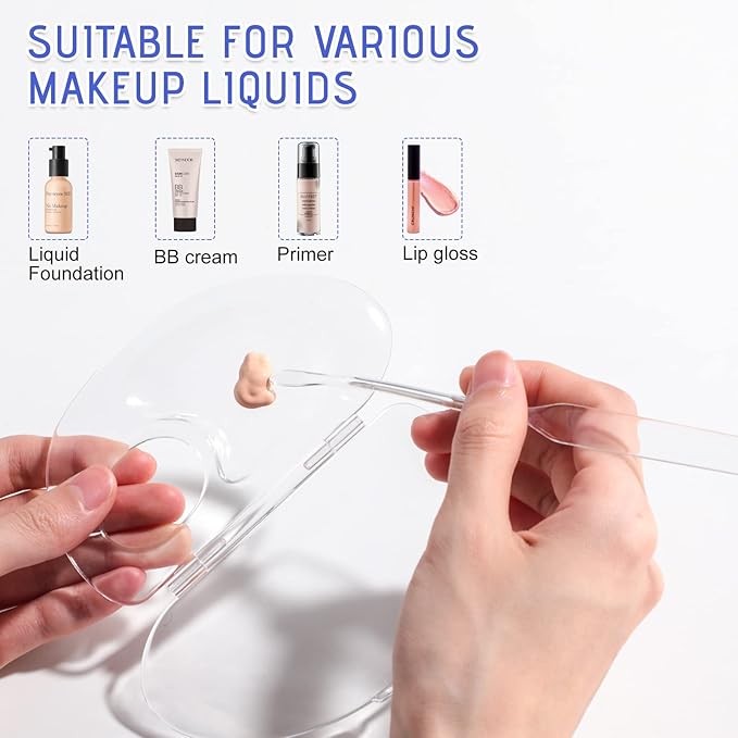 BS-MALL Makeup Mixing Palette Acrylic Mixing Tray with Spatula Artist Tool for Mixing Cosmetic/Nail Polish/Pigment Blending-Velvo Beauty