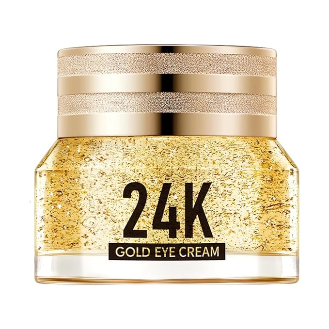 24K Gold Hyaluronic Acid Anti-Aging Multi-Effects Eye Cream - For Dark Circles & Fine Lines - With Hyaluronic Acid & Ingredient Gold, 1.4 Oz-Velvo Beauty