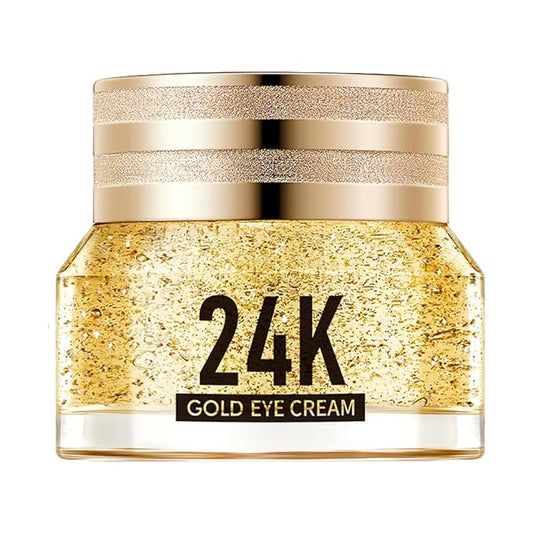 24K Gold Hyaluronic Acid Anti-Aging Multi-Effects Eye Cream - For Dark Circles & Fine Lines - With Hyaluronic Acid & Ingredient Gold, 1.4 Oz-Velvo Beauty