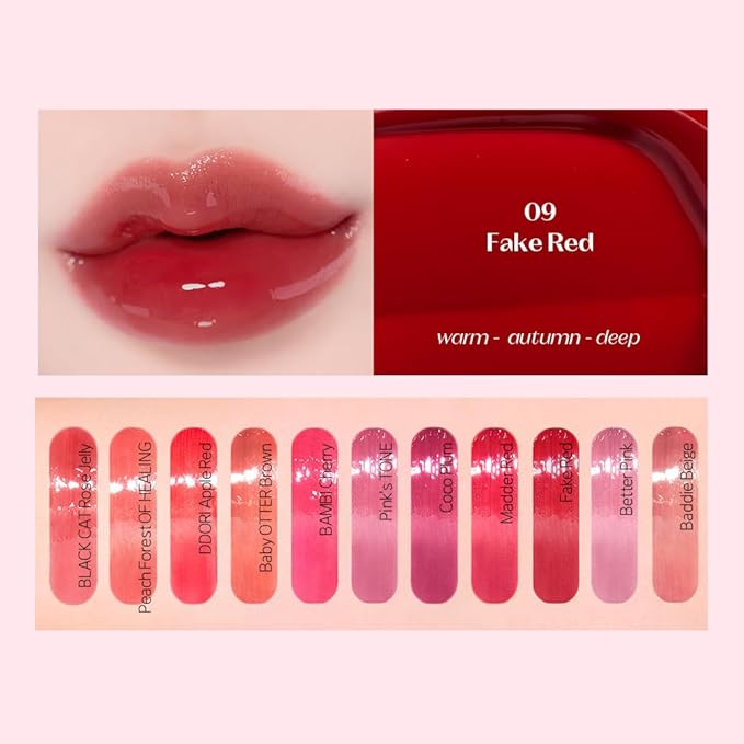 ETUDE Over Growy Lip Stain Tint, Fake Red, 0.1 oz (3 g), Lipstick, Glossy Finish, Highly Moisturizing, Melotint, Plush, Glossy, Volume, Vegan Certified-Velvo Beauty