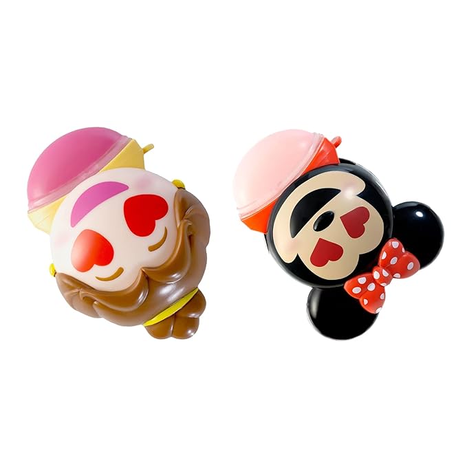 Lip Smacker Disney Minnie Mouse and Beauty And The Beast Belle Emoji Lip Balm Duo, Flavored Strawberry Lemonade, Bow-nade, 2 Pack-Velvo Beauty