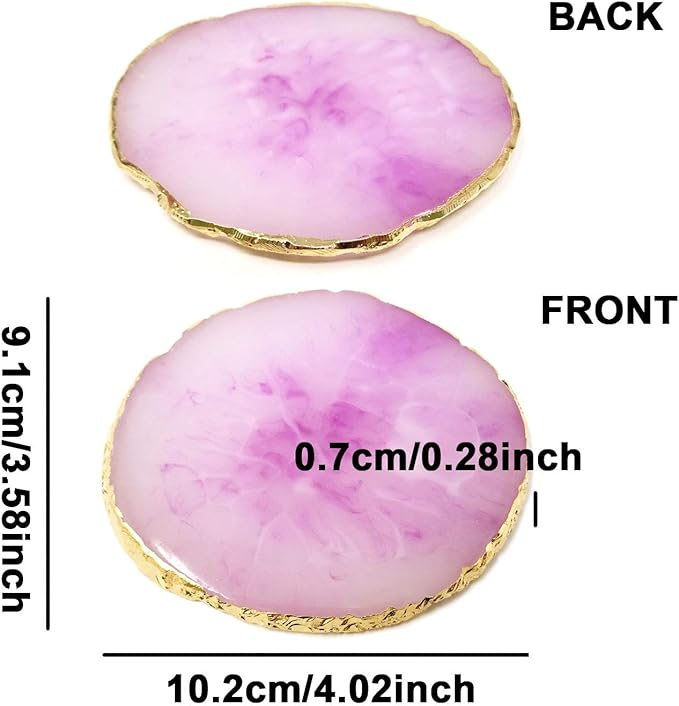 Honbay 2PCS Golden Edge Resin Nail Art Palettes Drawing Plates Manicure Display Tools for Women-Velvo Beauty