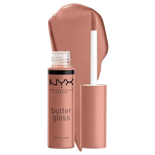 NYX PROFESSIONAL MAKEUP Butter Gloss, Non-Sticky Lip Gloss - Madeleine (Mid-Tone Nude)-Velvo Beauty