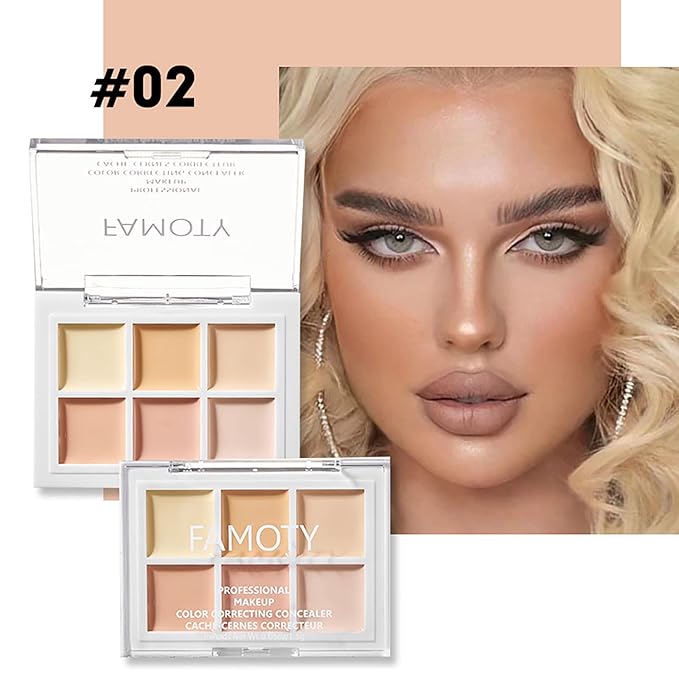 6 Colors Face Contouring Palette, with 11 Pcs Makeup Brush Kits, Light Color Combination Cosmetics Cream Contour and Highlighting Palette, Cover Dark Circles, Bruises, Age Spots, Blemish-Velvo Beauty