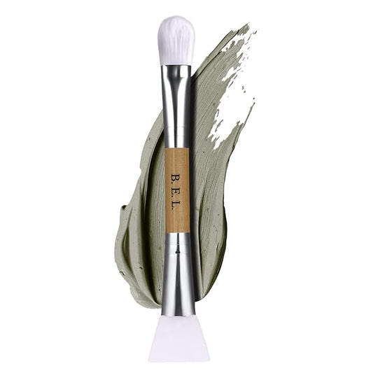 Bare Essentials Living - Clay Face Mask Brush (1 Pack, Bamboo) Dual Soft Silicone Face Mask Applicator Brush Tool, Great Facial Essentials, Moisturizer Applicator & Skincare Brush for Facials-Velvo Beauty