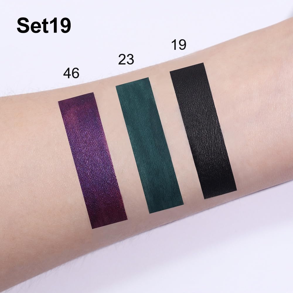 evpct 3Pcs Dark Black Green Purple Matte Lip Liner and Liquid Lipstick Lip Stain Sets for Women Long Lasting Waterproof, 24 Hours Goth Lipstick labiales matte mate larga duracion listip 24 hours, 19#-Velvo Beauty