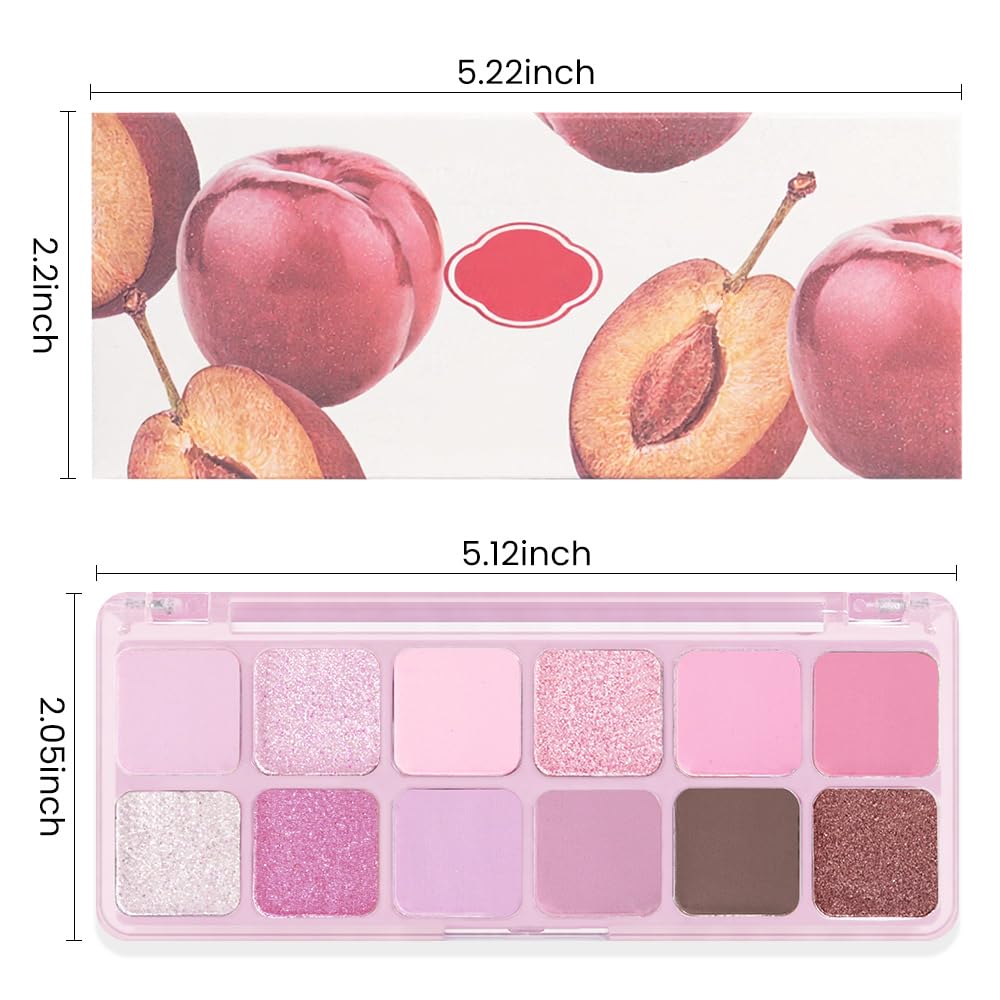 AMY'S DIARY 12Color Matte Purple Pink Eyeshadow Palette,Shimmer Eye Shadow Long-Lasting, and Highly Pigmented Elevate Your Eye Makeup-Velvo Beauty