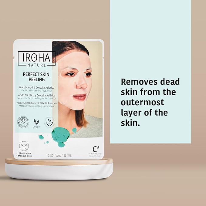 IROHA NATURE Glycolic Acid Peeling Face Mask (Pack of 5) | Skin Perfecting for a Radiant & Smooth Look | Instant Regeneration in Just 15 Minutes | Clean Beauty | 100% Vegan-Velvo Beauty