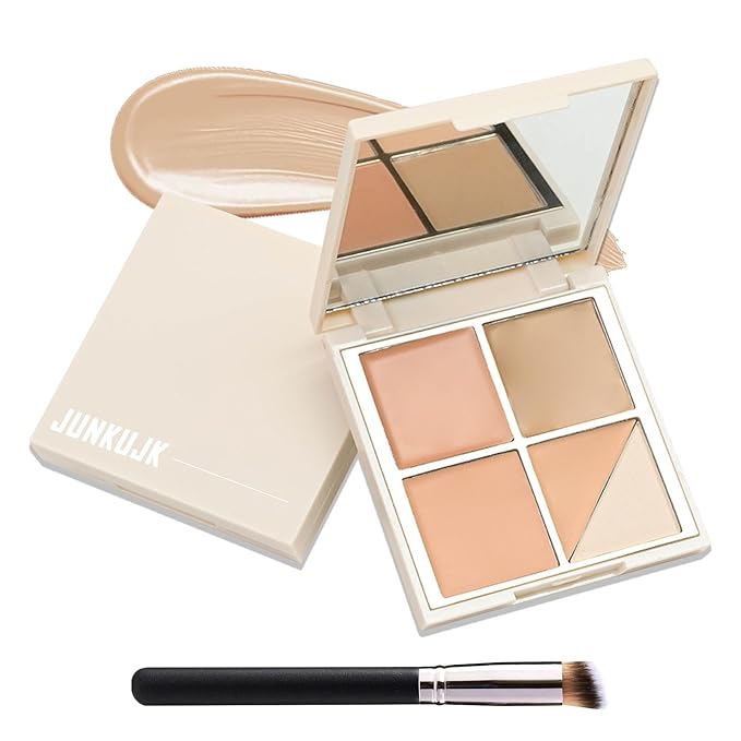 5 Colors Correcting Concealer Palette,Waterproof Long Lasting Cream Contour Palette for Women,Contouring Concealer Liquid Foundation Makeup Palette with Brush 02#-Velvo Beauty