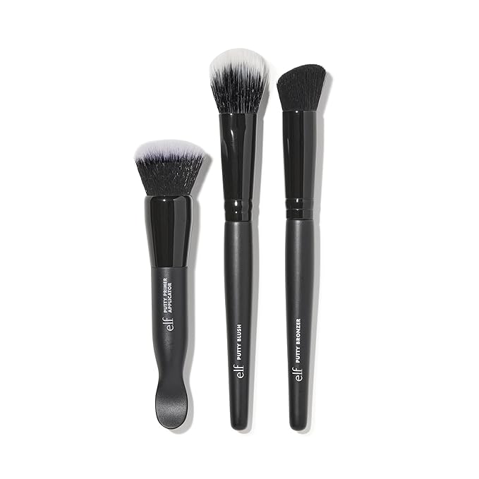 e.l.f. Putty Tools Trio, Set Of 3 Face Makeup Brushes For Putty Products, Helps You Easily Blend Putty Primer, Blush & Bronzer, Vegan & Cruelty-Free-Velvo Beauty