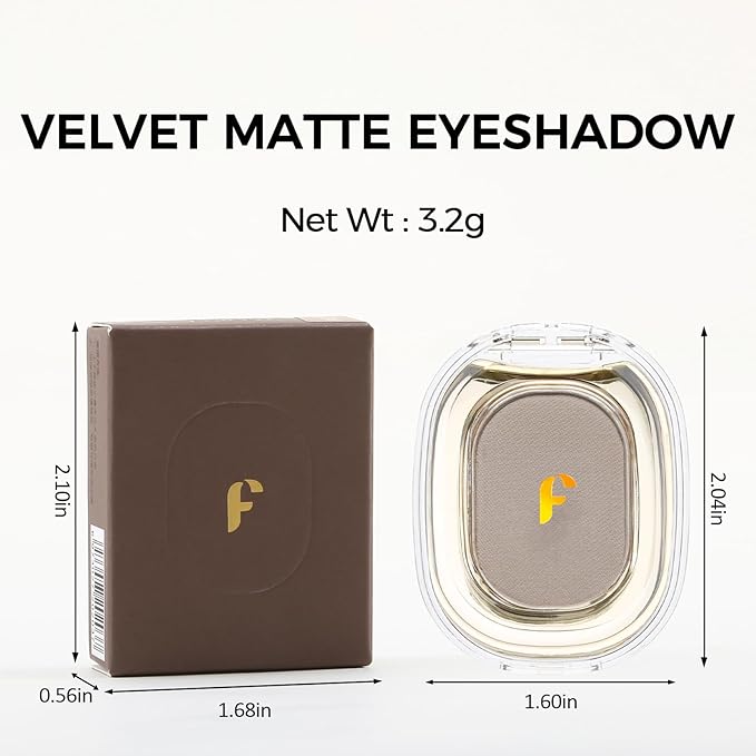 Erinde Single Light Grey Matte Eyeshadow Palette, High Pigment, Long Lasting, Intense Color, Neutral Nudes Naked Matte Pressed Powder Eye Shadow Palette-Velvo Beauty