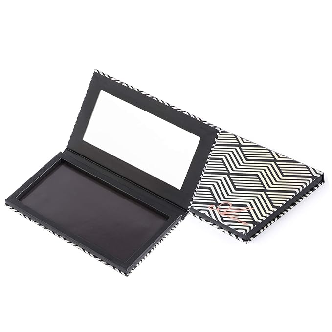 Magnetic Palette Black Empty Makeup Palette with Mirror and 20Pcs Adhesive Empty Palette Metal Stickers for Eyeshadow Lipstick Blush Powder-Velvo Beauty