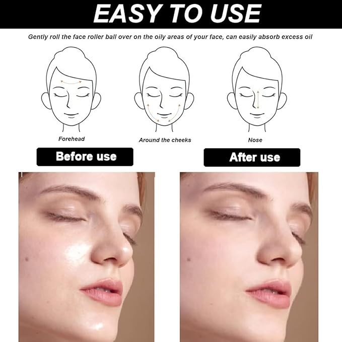 2Pcs Volcanic Face Roller Oil Control On The Go Oil-Absorbing Blotting Tool Natural Volcanic Roller Stone Ball (Black and White)-Velvo Beauty