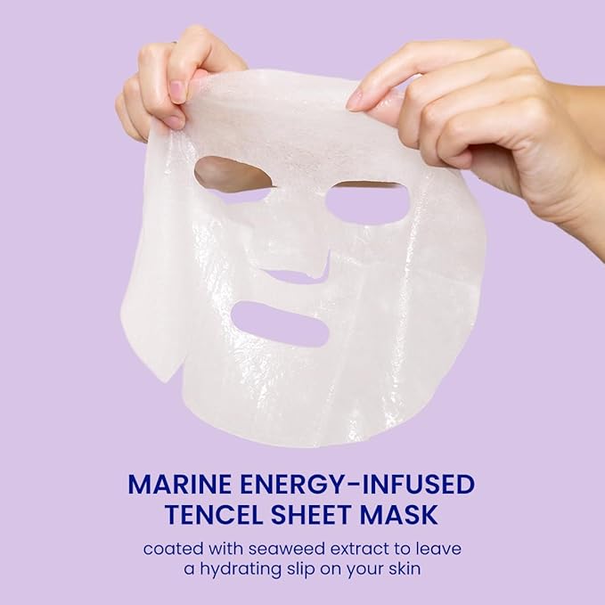 FACETORY K Beauty Face Mask Skin Care - SEA THE RADIANCE PLUMPING Sheet Mask with Peptides & Seaweed Extract | Hydrates, Firms, Rejuvenates (5 Pack)-Velvo Beauty