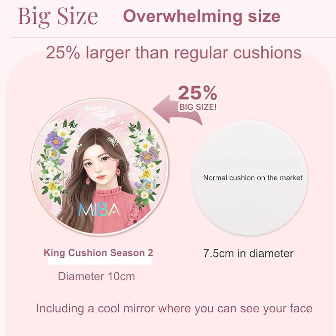 MIBA Ion Calcium Foundation Double Cushion RX 25 g / 0.88 oz Big Cushion SEASON 2 Long Lasting Effect for Dewy Skin. Skin moisturizing. Skin tightening relief. Fine coverage. Smooth adhesion (No 21)-Velvo Beauty