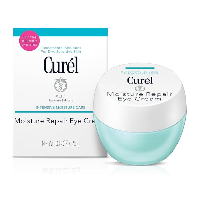 Curel Japanese Skin Care Moisturizer Repair Eye Cream, Under Eye Cream for Dry, Sensitive Skin, Fragrance Free & pH Balanced, 0.8 Oz-Velvo Beauty