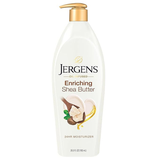 Jergens Shea Butter Hand and Body Lotion, Deep Conditioning Moisturizer, 3X More Radiant Skin, with Pure Shea Butter, Dermatologist Tested, 26.5 Oz-Velvo Beauty