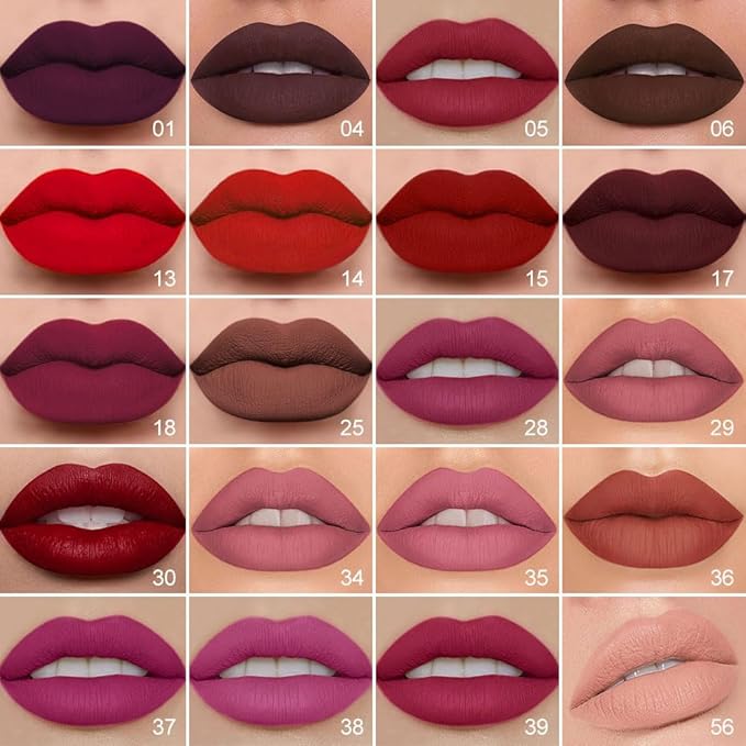 evpct 1Pcs Mauve Matte Lip Liner Stain Liquid Lipstick Makeup Set for Women, Mauve Lip Stick Liner Combo Long Lasting Waterproof, labiales matte mate larga duracion Long Wear 24 hours Lipstick, 34-Velvo Beauty