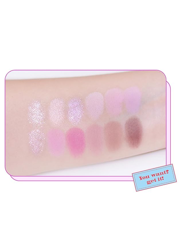 COLORGRAM Pin Point Eyeshadow Palette 03 Pink+Lavender | Ultra-Blendable Matte, Glitter, Shimmer Shades for Daily Makeup | K-Beauty Eye Palette with Easy-to-Use Calculator Design-Velvo Beauty