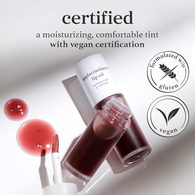 NOONI Korean Lip Oil - Applecranberry | Long-Lasting, Moisturizing, Plumping, Revitalizing for Dry Lips, Waterproof, No Peel Off, Hydrating, Nourishing Crystal Clear, 0.12 FL Oz-Velvo Beauty
