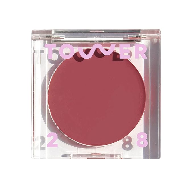 Tower 28 Beauty BeachPlease Cream Blush for Cheeks and Lips - Multi-Purpose Lip and Cheek Tint in Mauve Blush - for Sensitive Skin – Color OFFICE HOUR, Luminous Finish-Velvo Beauty