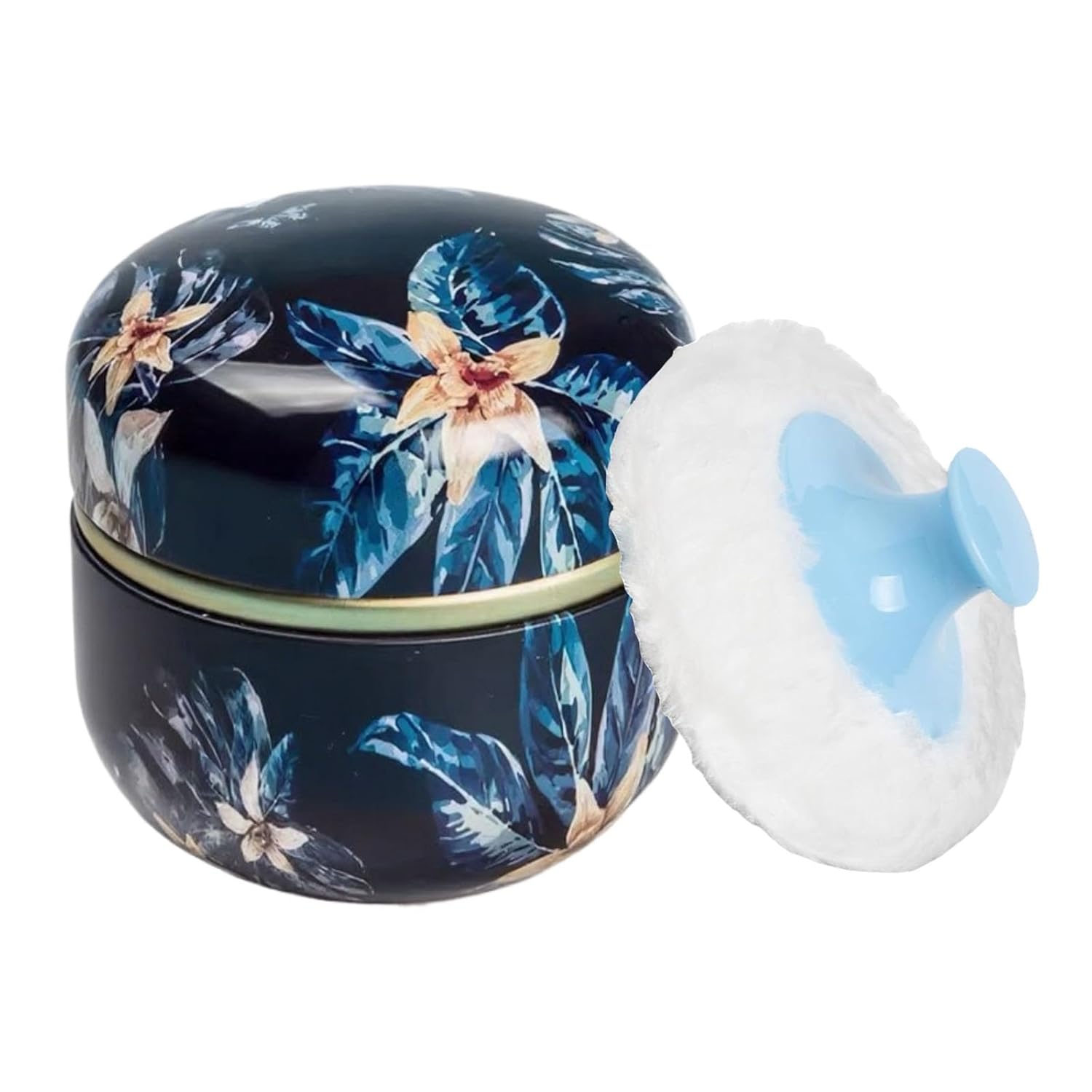 Body Powder Puff and Container, 3.35" Portable Dusting Powder Container with Soft Puff Loose Powder Case Box Jar with Lids for Baby Women Home and Travel Use-Velvo Beauty