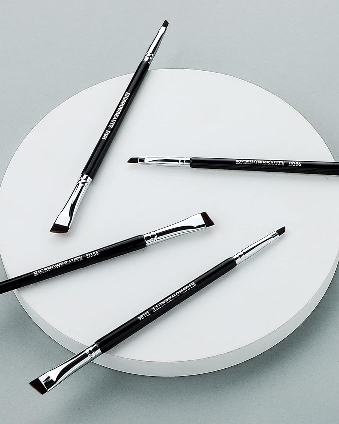 Eyebrow Brush & Eyeliner Brush, EigshowBeauty Double-Ended BrushesOne Brush For 2 Uses - Black (D104)-Velvo Beauty