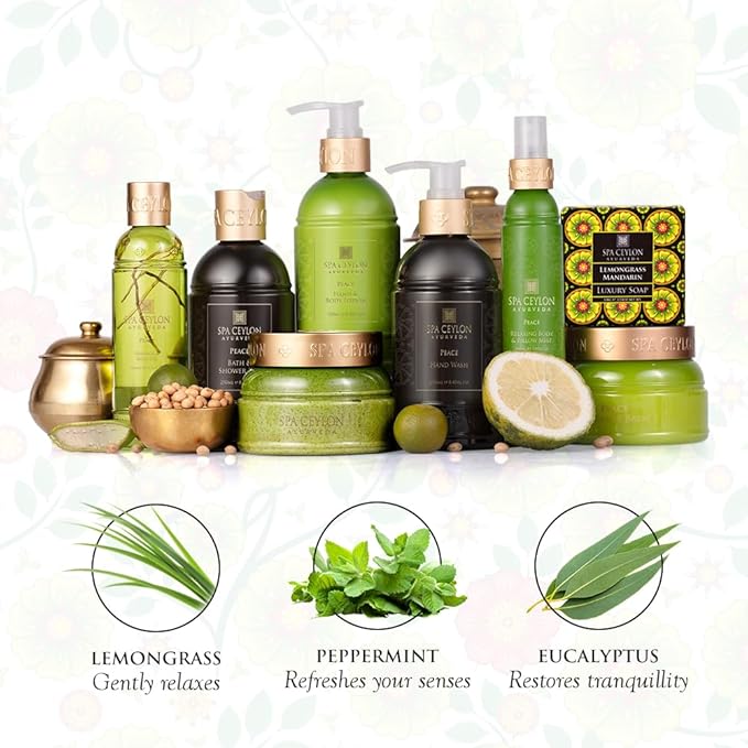 SPA CEYLON Peace Hand and Body Lotion | Calming Herbal Moisturizer with Coconut, Almond & Lemongrass | Gentle & Soothing for All Skin Types-Velvo Beauty