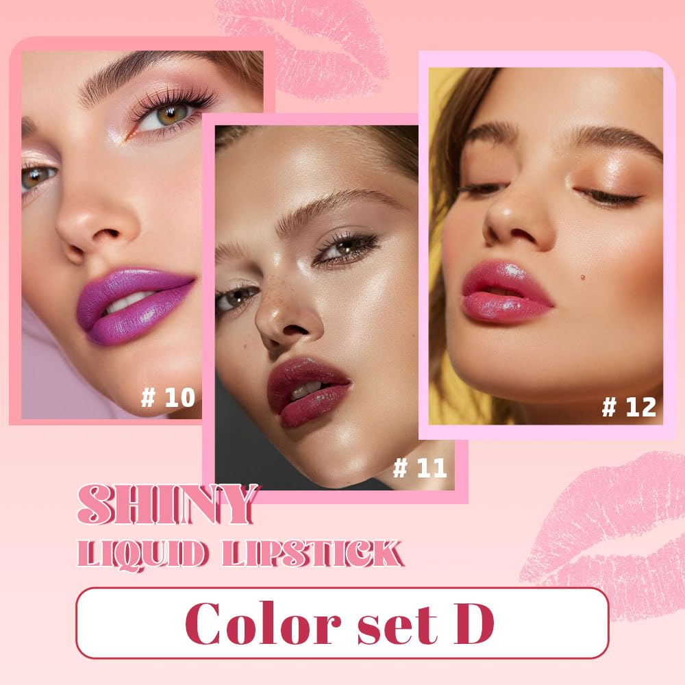 3Pcs Metallic Lipstick for Women,Lightweight Glitter Sparkling Liquid Lipsticks,Shimmer Lip Gloss Stain Long Lasting Waterproof Smudge Proof Non-Drying 24 Hour Full Coverage Lip Makeup,Vegan-Velvo Beauty