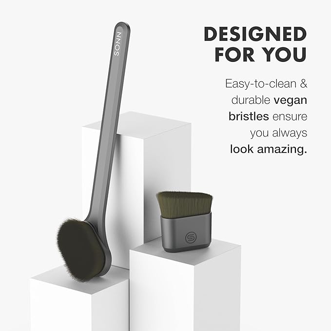 SONN Self Tanner Brushes - Body and Face Kabuki Brush Applicator for Fake Tan, Lotion, Makeup, and Sunscreen, Back Applicator for Sunless Tanner and cream (Body Brush)-Velvo Beauty