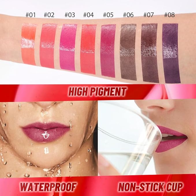 Dark Raspberry Lip Stain Peel Off Lip Gloss oil Dual-Ended Combo, Lips Liner Stain Peel Off Tattoo, Long Lasting & Waterproof, Transfer-Proof Lip Tint Stain with Lip oil for All Skin Type 05#-Velvo Beauty