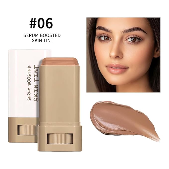 Beauty Balm Serum Boosted Skin Tint – Hydrating Tinted Moisturizer, Lightweight Solid Tinted Foundation Stick for Flawless, Sheer to Medium Coverage, Radiant & Dewy Finish, All-Day Wear (6#, 1)-Velvo Beauty