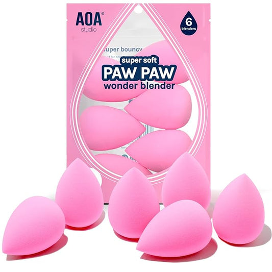 AOA Studio Collection makeup Sponge Set Latex Free and High-definition Set of 6 makeup Wonder blender For Powder Cream and Liquid, Super Soft Wonder Beauty Cosmetic-Velvo Beauty