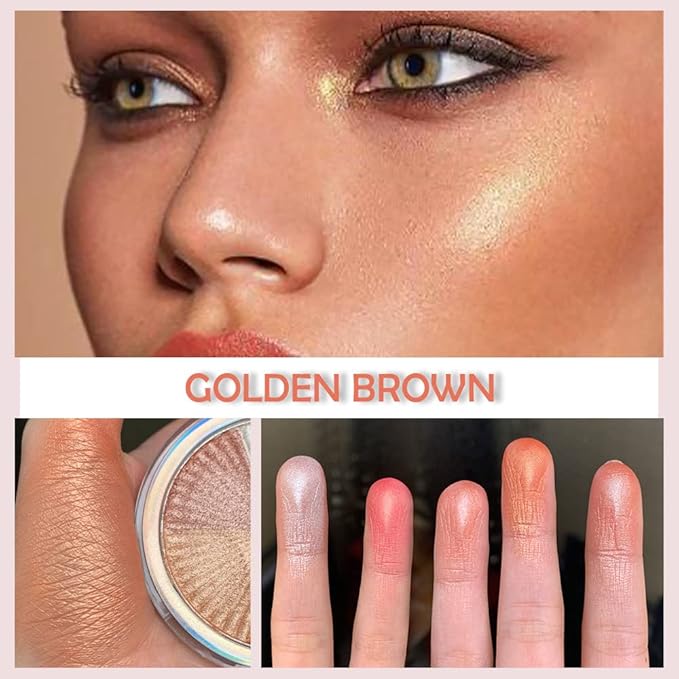 evpct Shimmer Highlighter Highlight Makeup Contour Palette iluminadores de maquillaje, 5 Colors Highlighter+Makeup White Shimmer Blush Bronzer and Makeup Highlighter Powder Palette Illuminators B02-Velvo Beauty