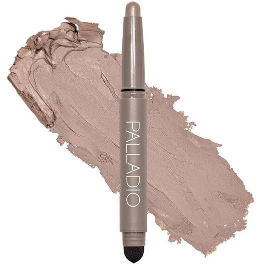 Palladio Waterproof Eyeshadow Stick with Blending Sponge, Long Lasting & Effortless Application, Smudge Free & Crease Proof Formula, Matte & Shimmer Shades, Buildable Eye Shadow (Matte Mocha)-Velvo Beauty