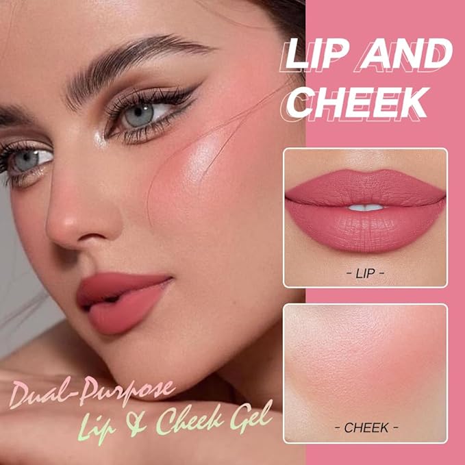 Face Cream Blush, 2-in-1 Lip & Cheek Makeup with Brush, Matte Blush Hydrating Formula, Lightweight, Buildable & Blendable Blusher for Women Girls-01 Maple Orange Brown-Velvo Beauty